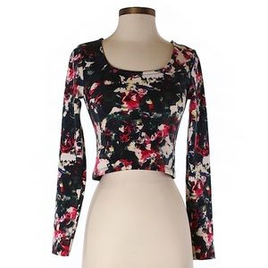 Bloomingdales AQUA Floral Crop Top XS